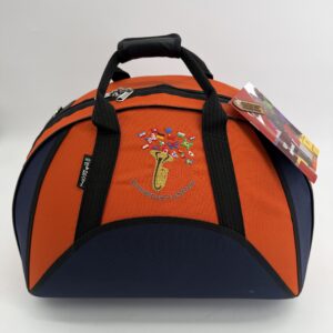 MB 7 high compact case in orange/blue nylon
