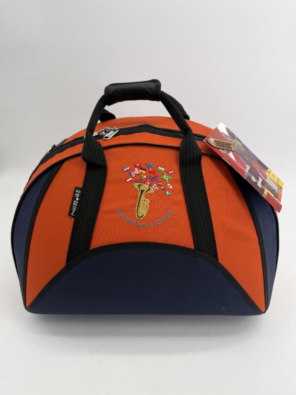 MB 7 high compact case in orange/blue nylon